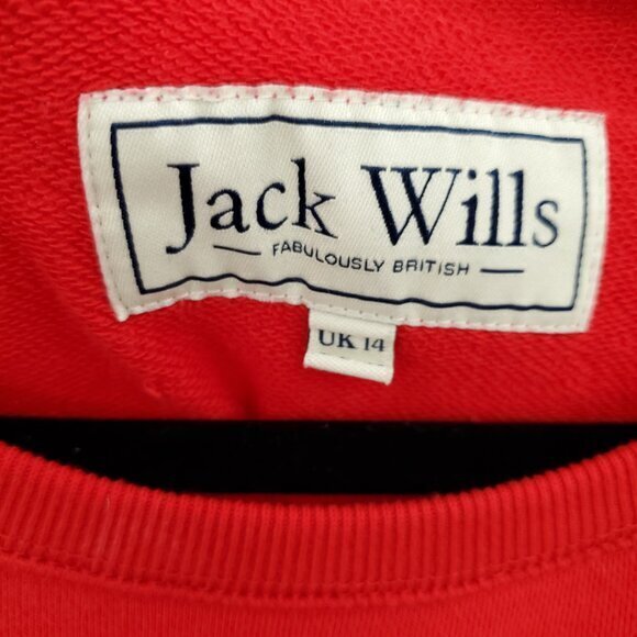 Jack Wills Red Spellout Pullover Sweatshirt US 10/UK 14 - Picture 3 of 15